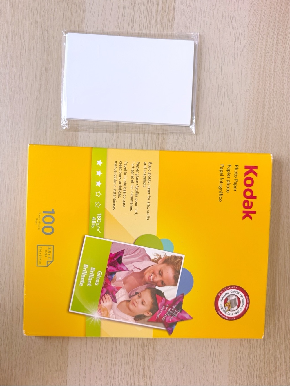 Kodak Gloss Photo Printer Paper 8.5x11 82 Sheets and 4x6 Gloss photo paper 15 pc